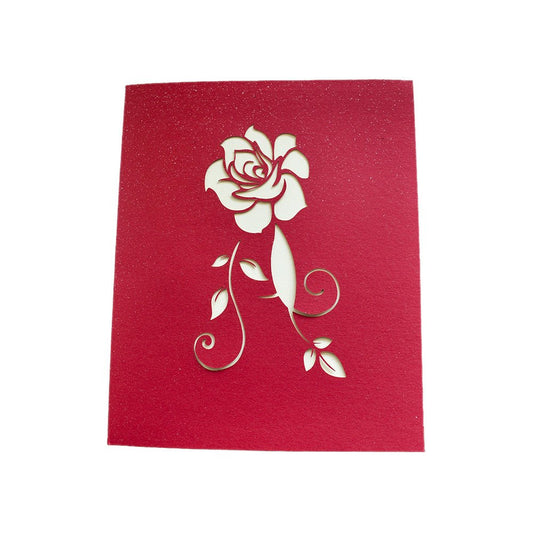 3D Rose Flower Gift Card - Valentines