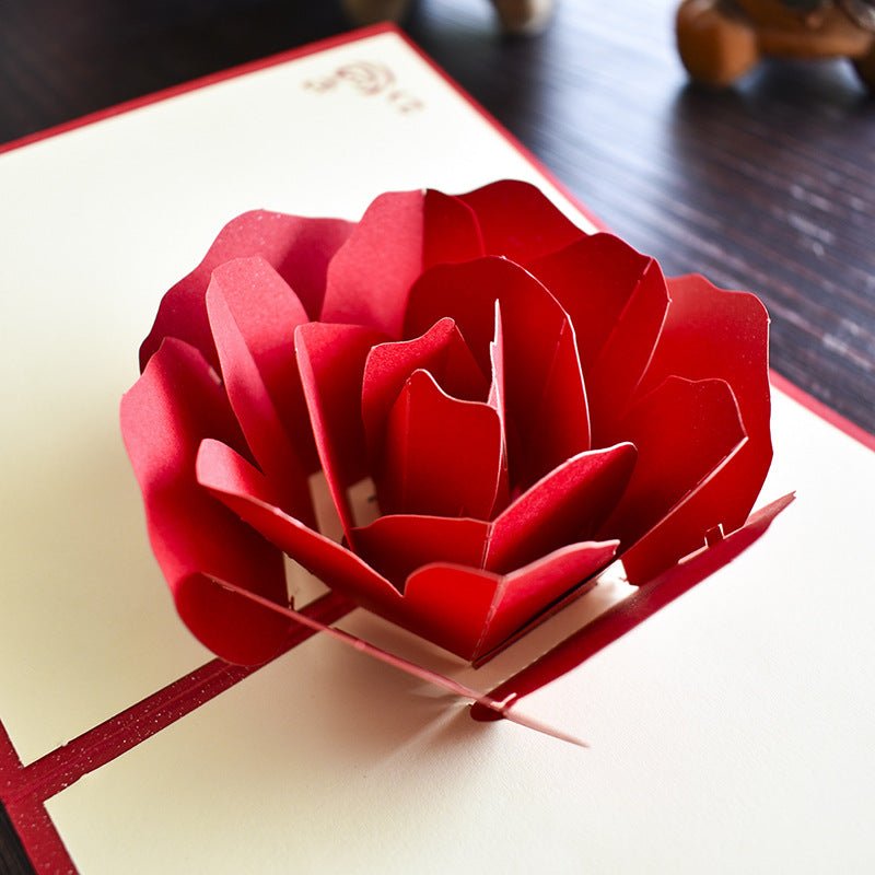 3D Rose Flower Gift Card - Valentines