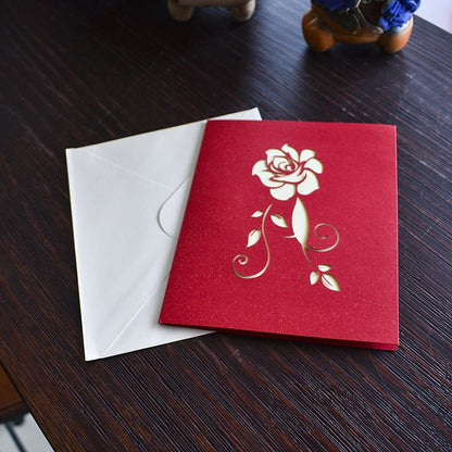 3D Rose Flower Gift Card - Valentines