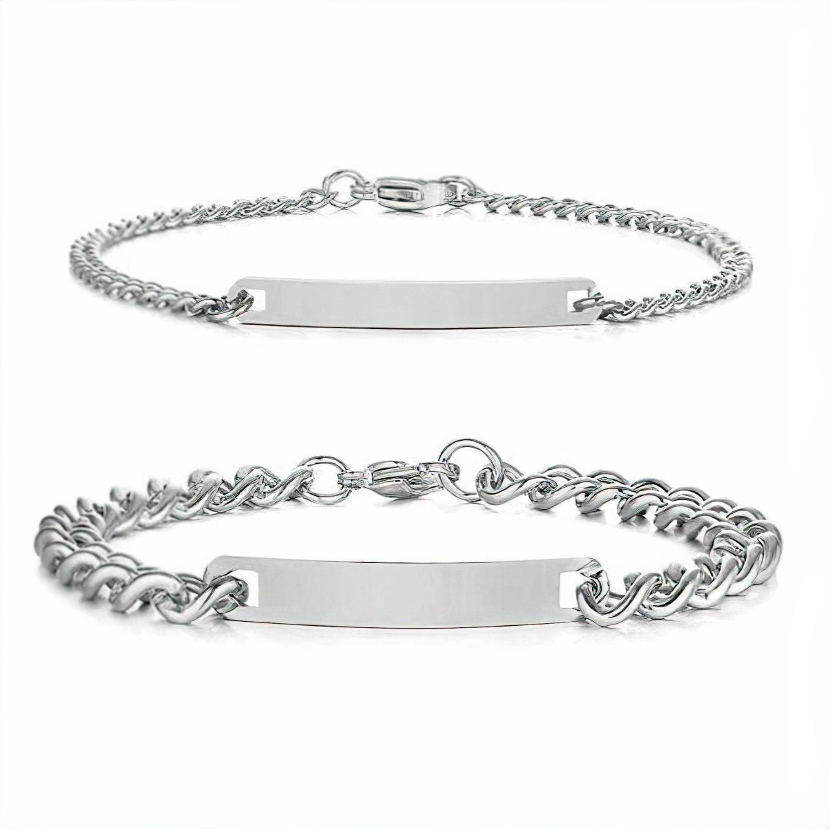 Engraved Bracelet Set With Eternal Rose Box - Valentines