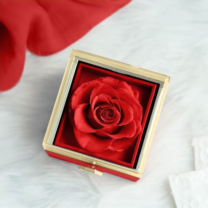 Eternal Rose Box With Engraved Hearts Necklace - Valentines