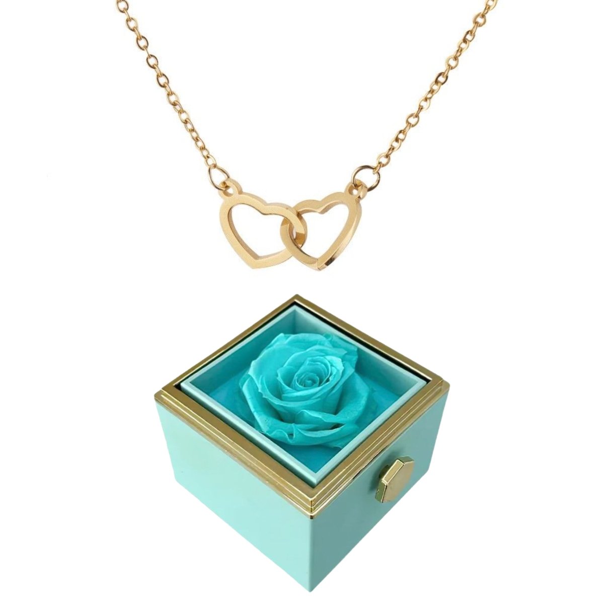 Eternal Rose Box With Engraved Hearts Necklace - Valentines