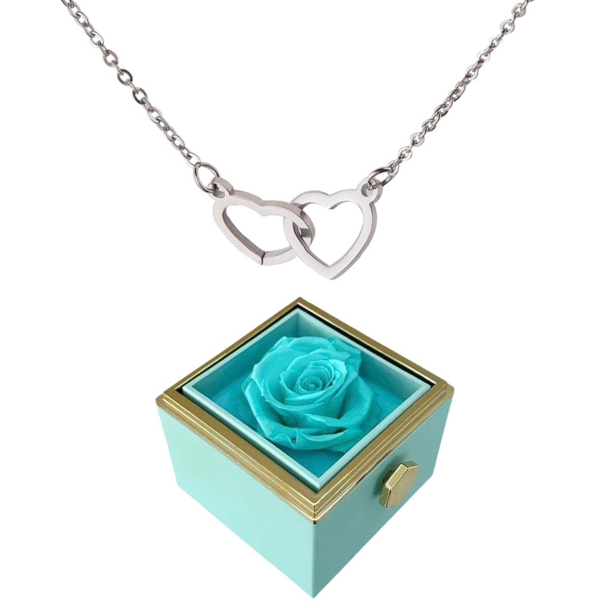 Eternal Rose Box With Engraved Hearts Necklace - Valentines