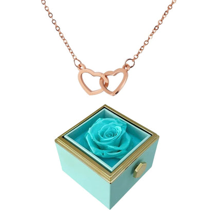 Eternal Rose Box With Engraved Hearts Necklace - Valentines