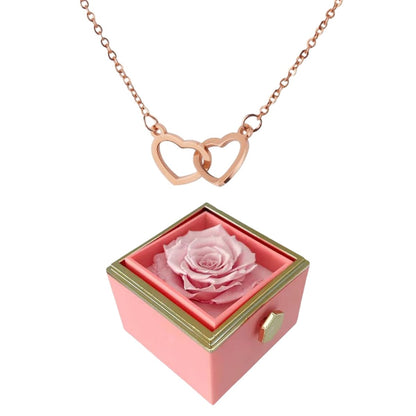 Eternal Rose Box With Engraved Hearts Necklace - Valentines