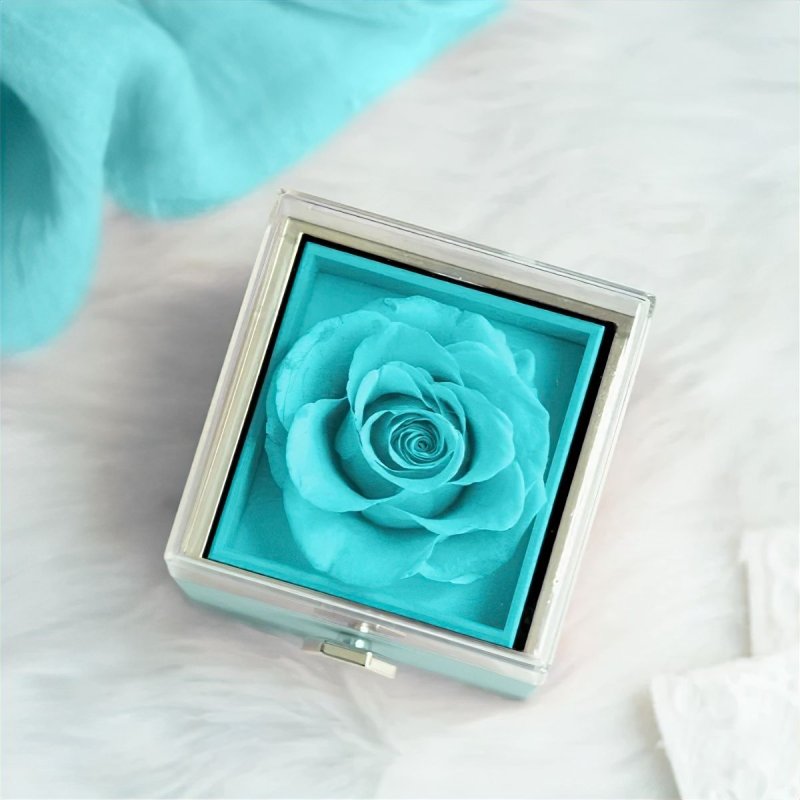 Eternal Rose Box With Engraved Hearts Necklace - Valentines