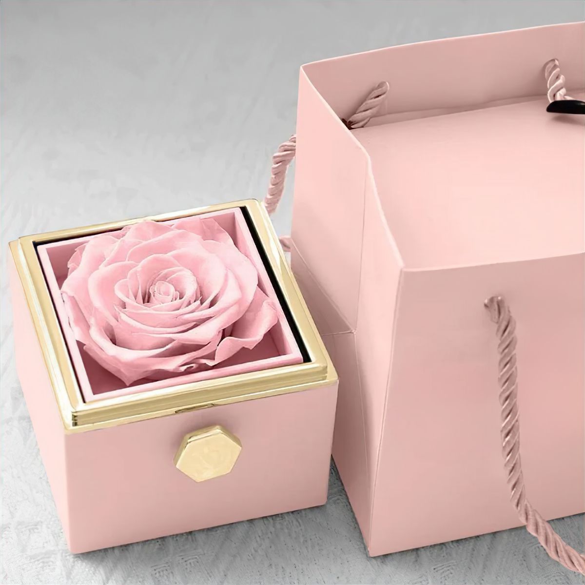 Eternal Rose Box With Engraved Hearts Necklace - Valentines