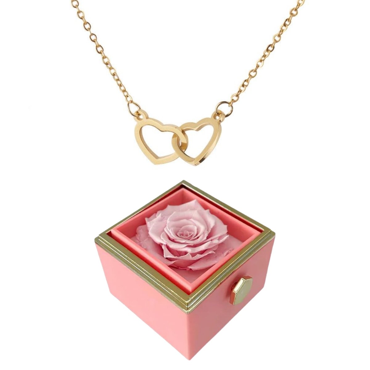 Eternal Rose Box With Engraved Hearts Necklace - Valentines