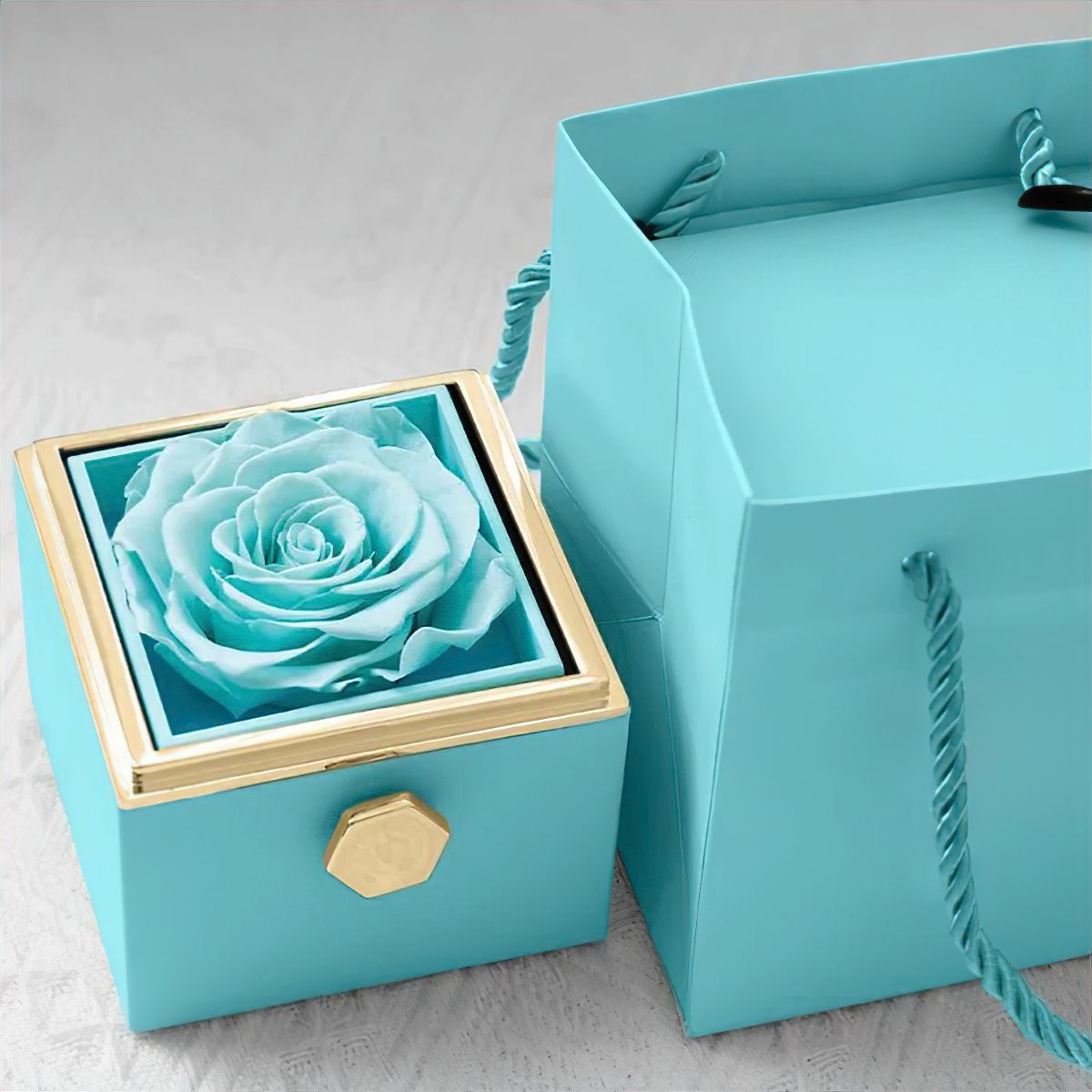 Eternal Rose Box With Engraved Hearts Necklace - Valentines