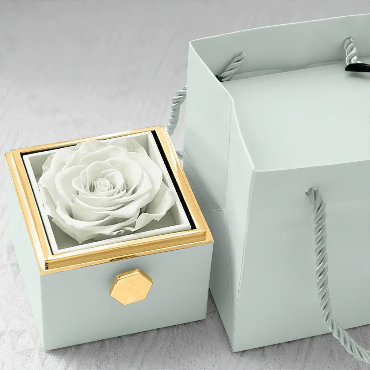 Eternal Rose Box With Engraved Hearts Necklace - Valentines