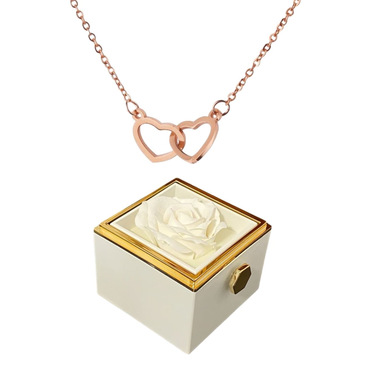 Eternal Rose Box With Engraved Hearts Necklace - Valentines