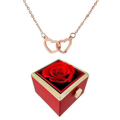 Eternal Rose Box With Engraved Hearts Necklace - Valentines