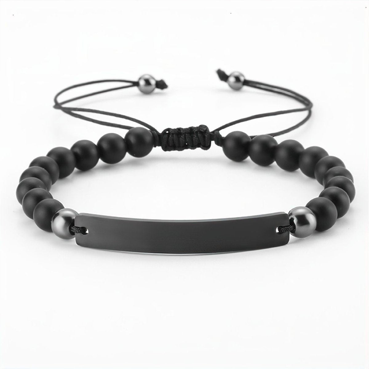 Personalized Beaded Obsidian Bracelet - Valentines