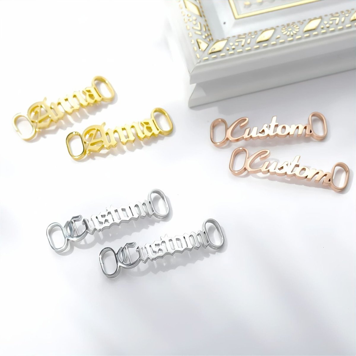 Personalized Stainless Steel Sneaker Tags - Valentines