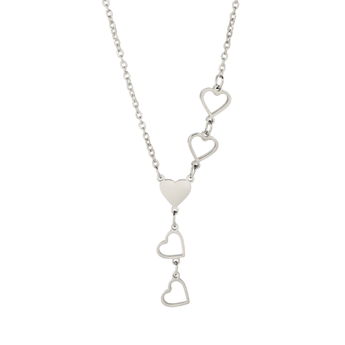 Stainless Steel Cute Hearts Necklace - Valentines